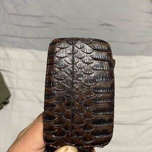 Brown and black cowboy leather belt